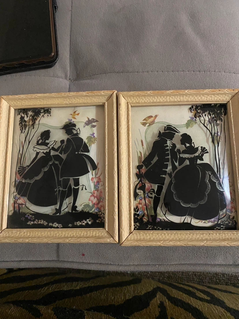 Vintage Silhouette Picture Pair