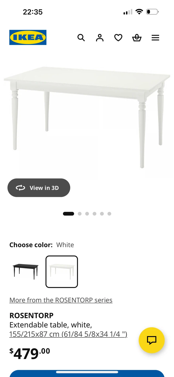 IKEA ROSENTORP Extendable Dining Table - White - photo 2