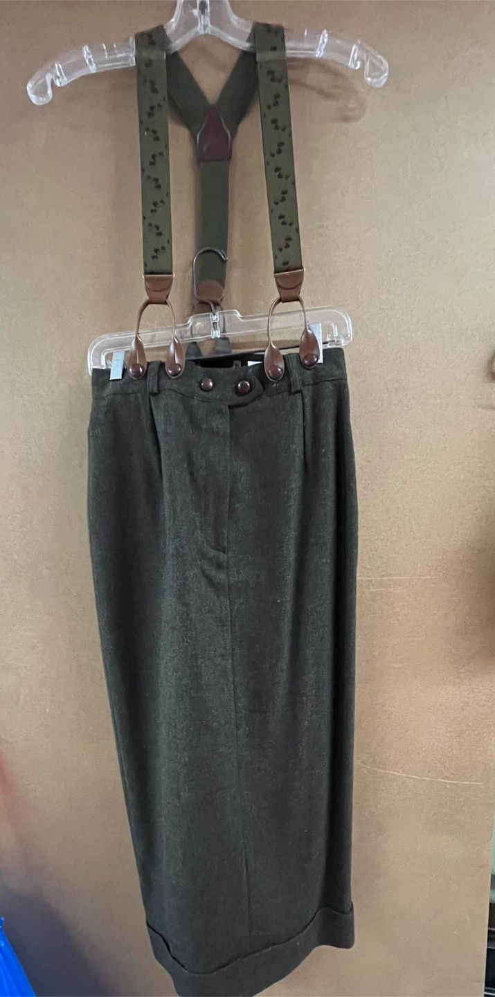 Hammer Wool Blend Skirt with Suspenders