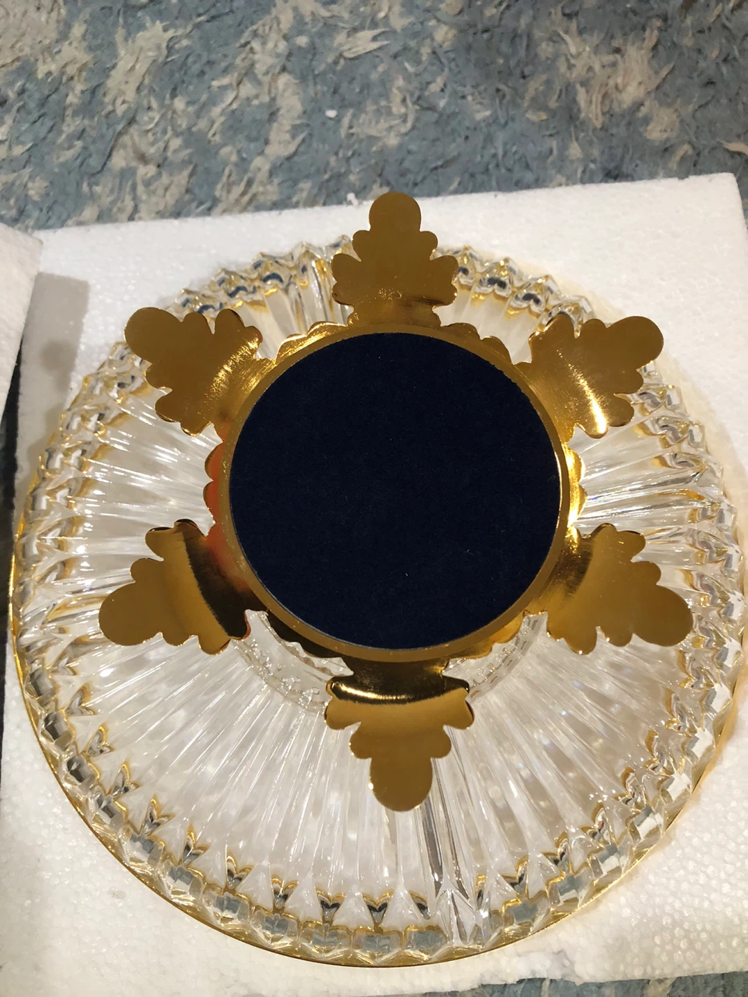 24K Gold Crystal Glass Fruit Bowl with Trim - photo 5