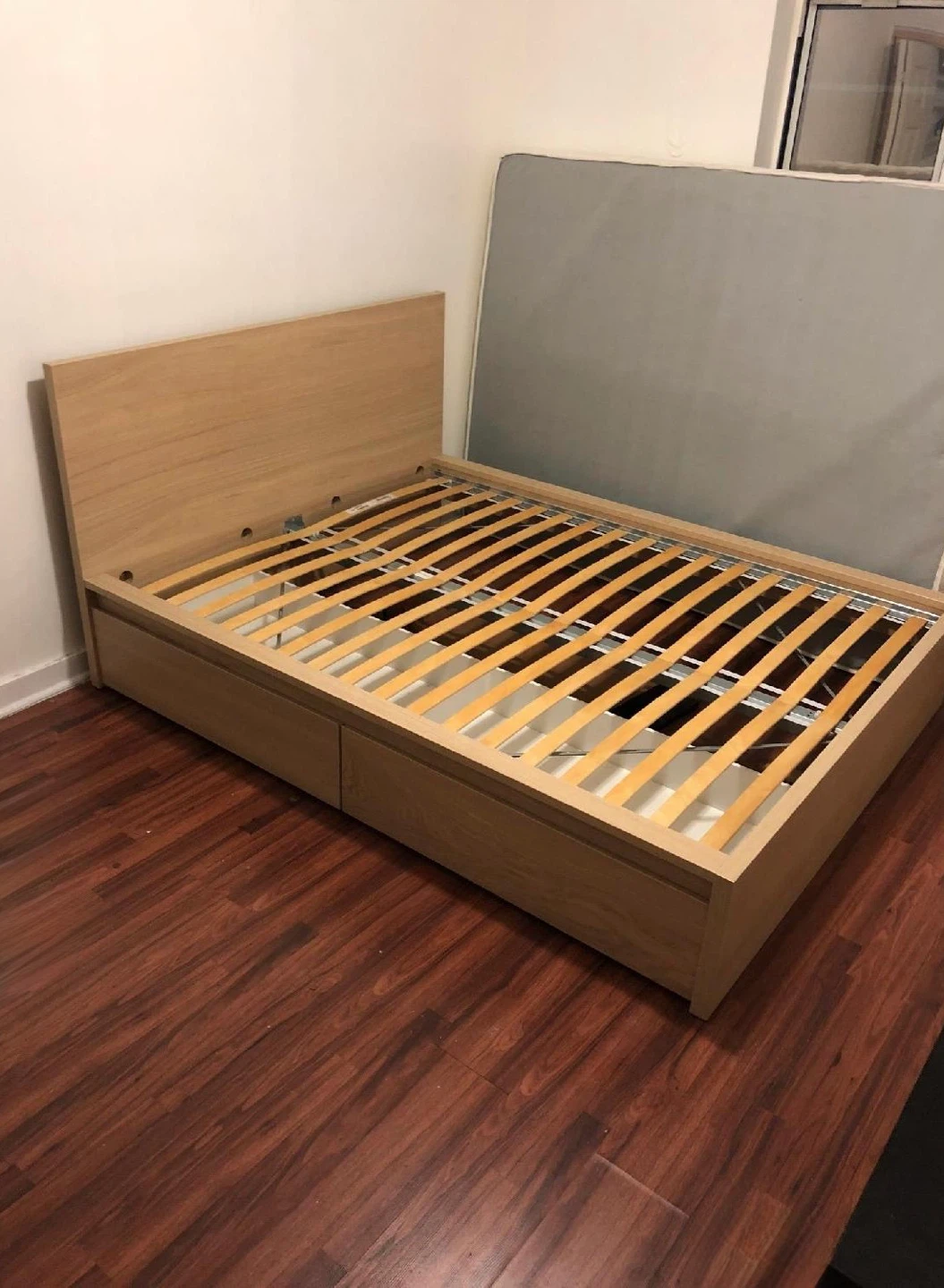 IKEA MALM full bed frame with 2 under bed drawers
