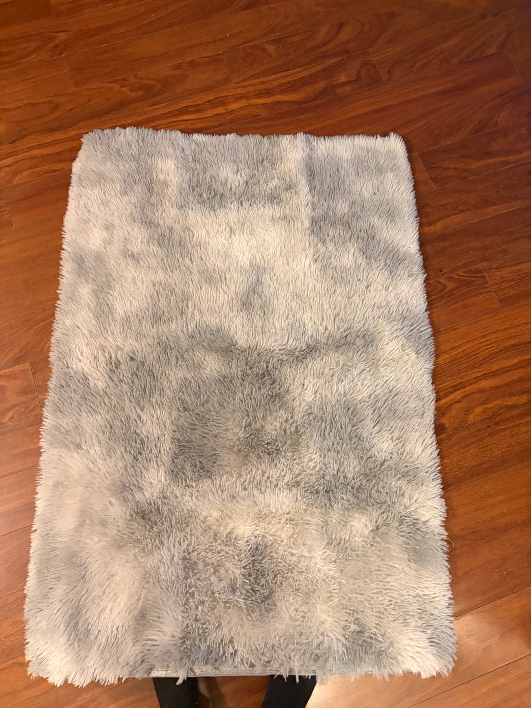 Grey fluffy rug