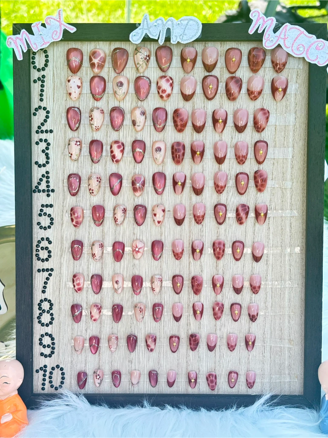 Mix and match presson nails board