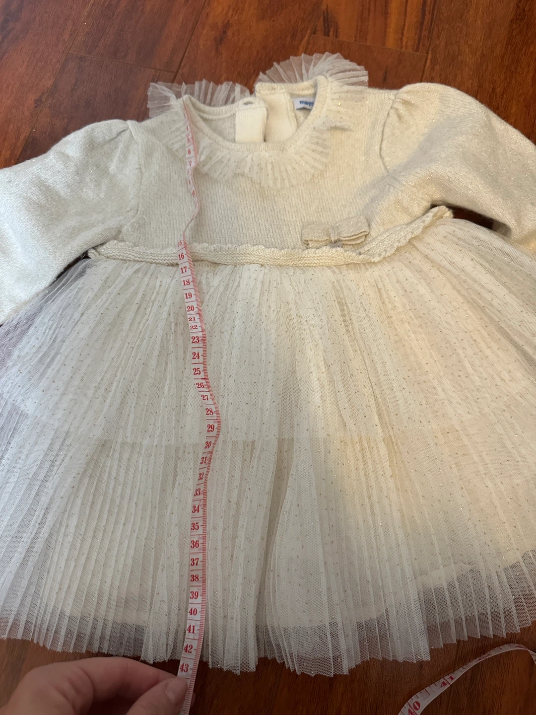 Mayoral Baby Girl Dress Cream Sparkle Tulle 9m - photo 3