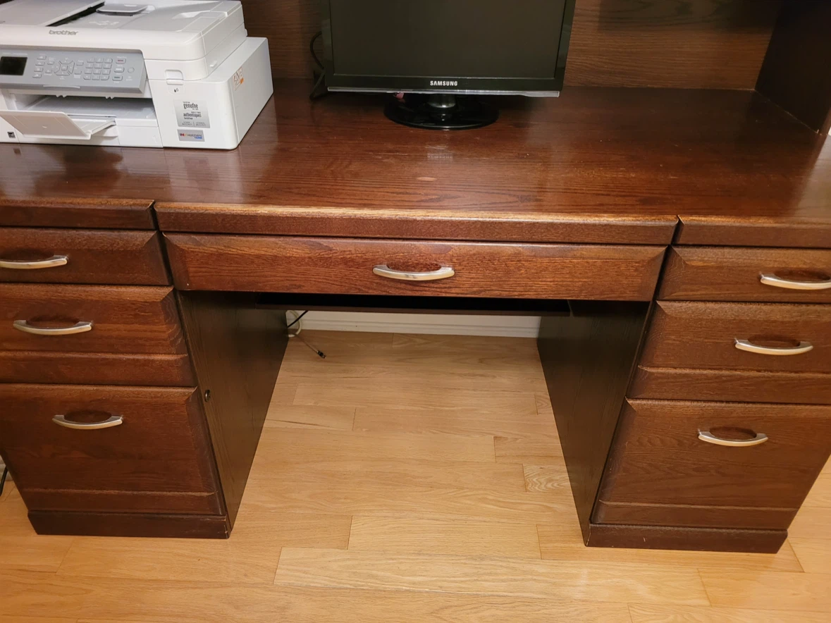 Wooden Desk with Hutch - photo 3