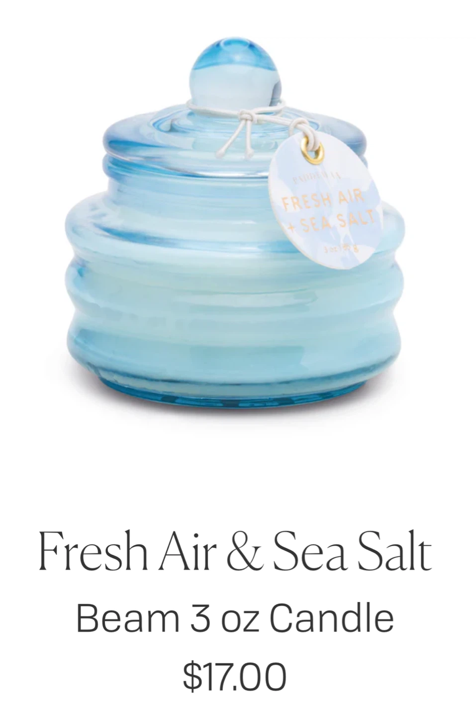NEW✨Beam Fresh Air & Sea Salt 3 oz Candle - photo 2