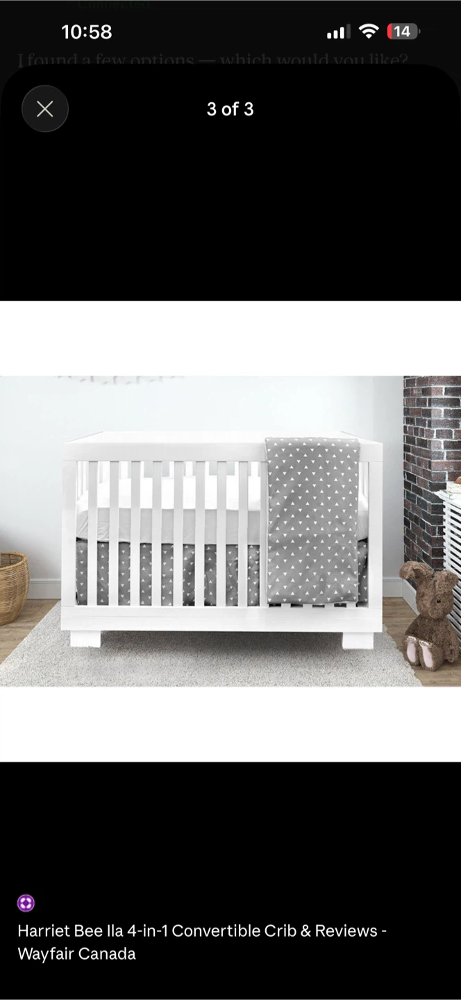 Harriet Bee 4-in-1 Convertible Crib + Mattress