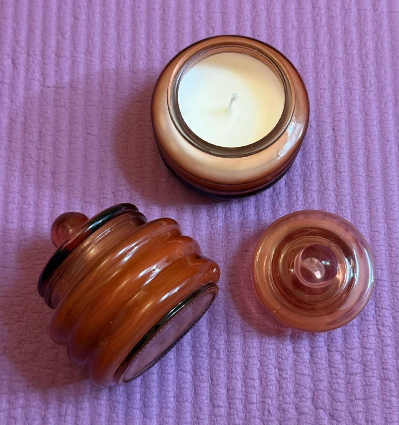NEW✨ Amber Glass Candle set of 2