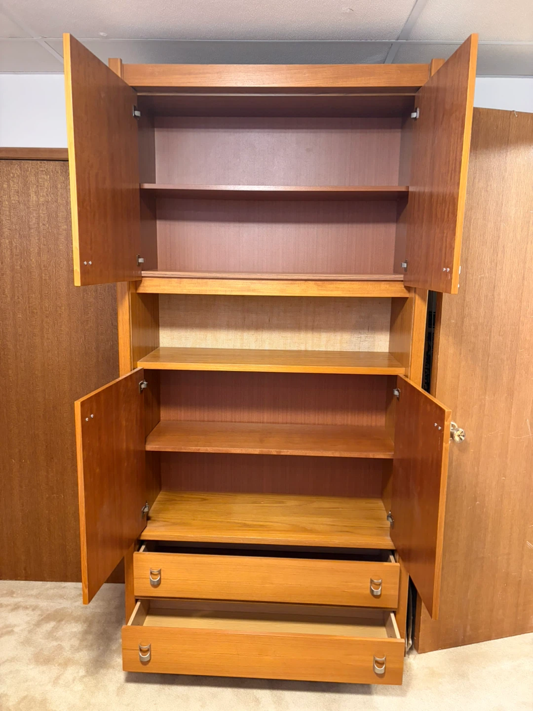Mid Century Modern Teak Wall Unit - photo 2