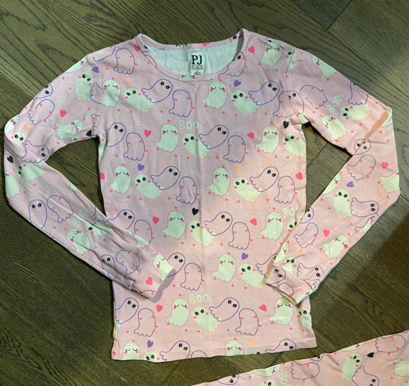LIKE NEW Children's Place Halloween Ghosts Pajama Set - Size 14 - photo 2