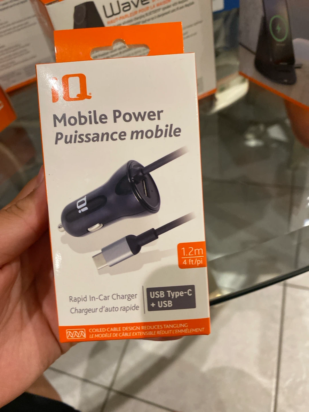 iQ Rapid In-Car Charger with USB Type-C and USB