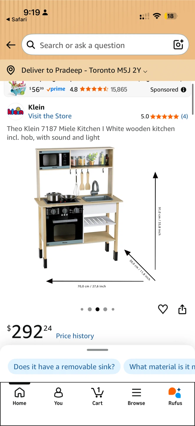 Theo Klein Miele Wooden Kitchen with Sound and Light