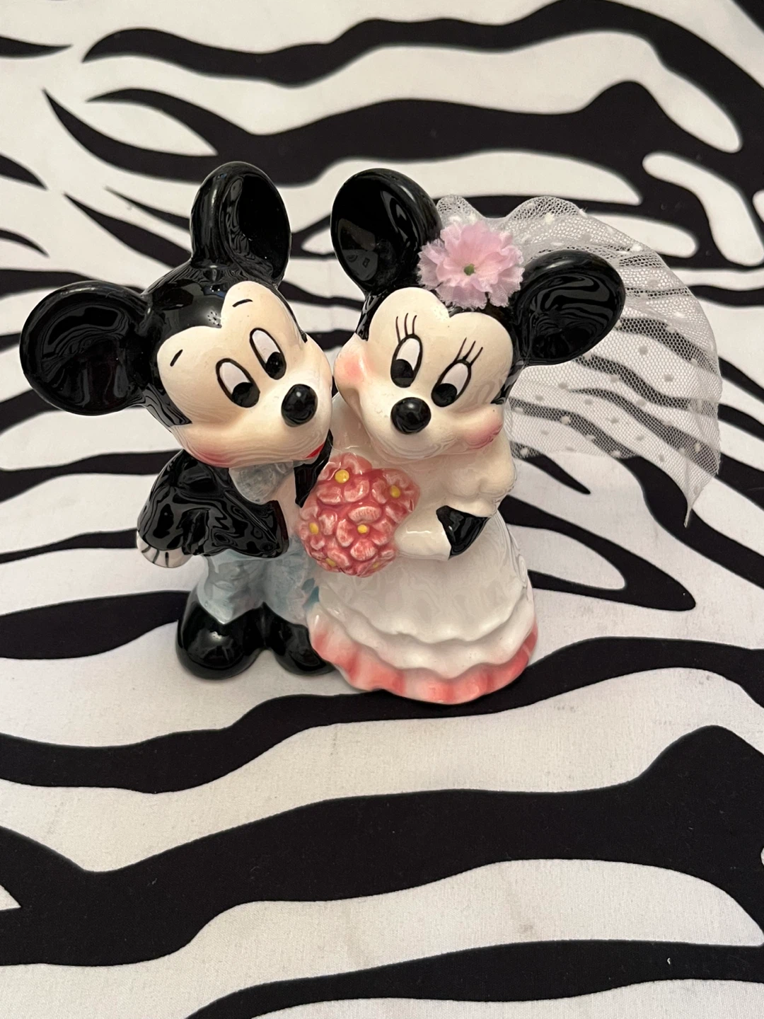 🤍 Vintage Disney Mickey & Minnie Mouse bride & groom figurine 🤍 - photo 2
