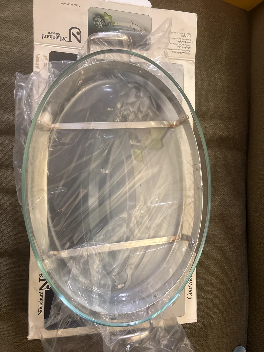 NilsJohan Gourmet Silverline Glass Serving Dish 35x25cm - photo 2