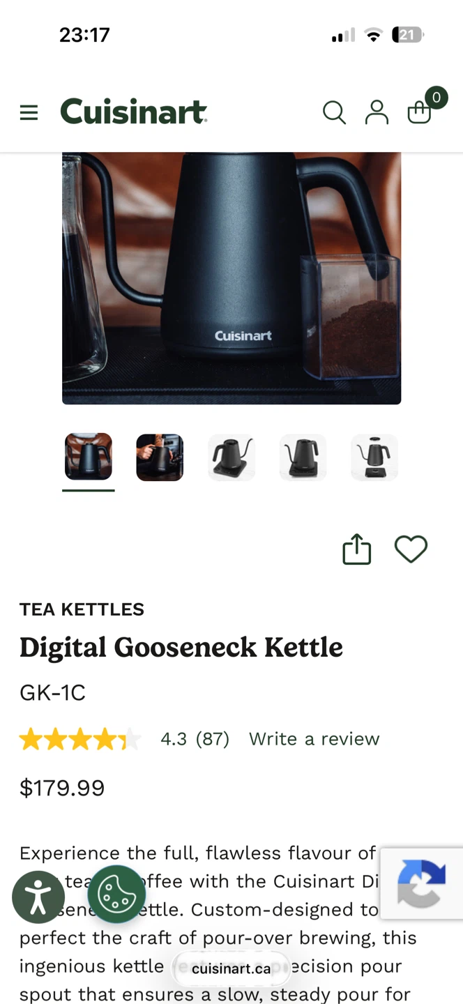 Cuisinart Digital Gooseneck Electric Kettle - photo 3