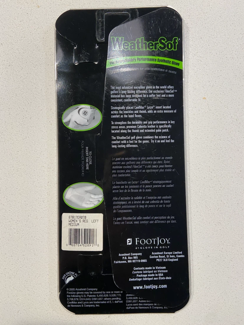 NEW FootJoy WeatherSof Women's Golf Glove M Left Hand White - photo 5
