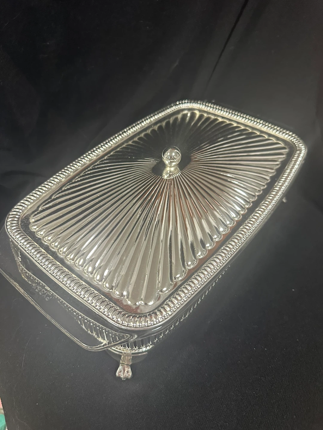 Vintage Silver Plated Glass Casserole Dish with Lid - photo 2