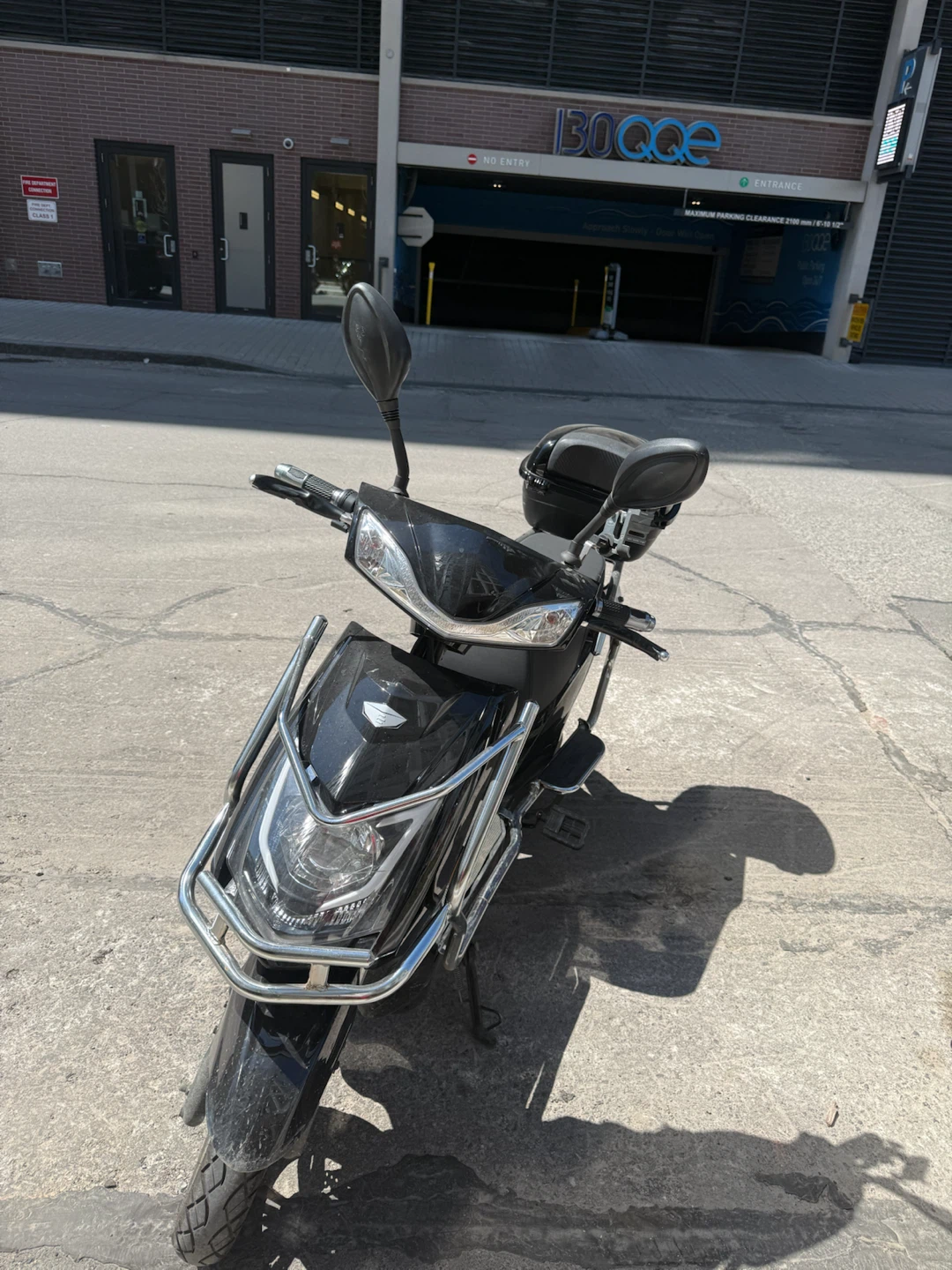 Black Electric Scooter with Storage Box