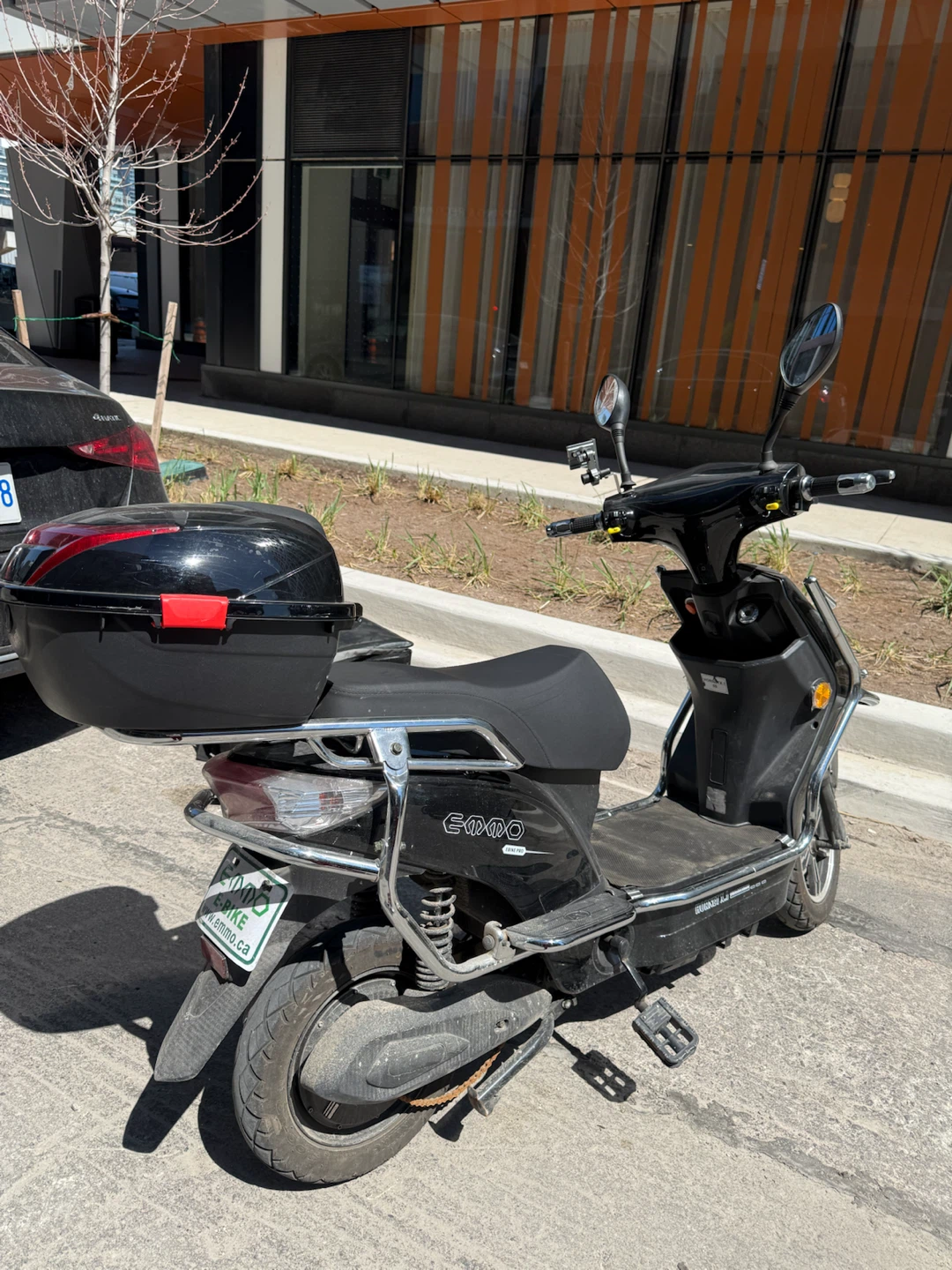 Black Electric Scooter with Storage Box - photo 2