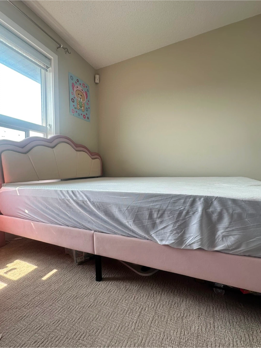 Queen Size Bed Frame with Headboard - Pink - photo 4