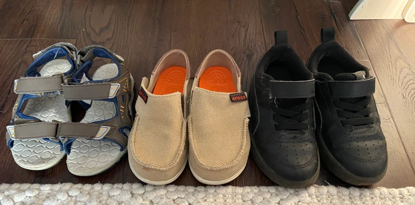 Kids' Shoes Bundle: Crocs Slip-ons & Athletic Sneakers