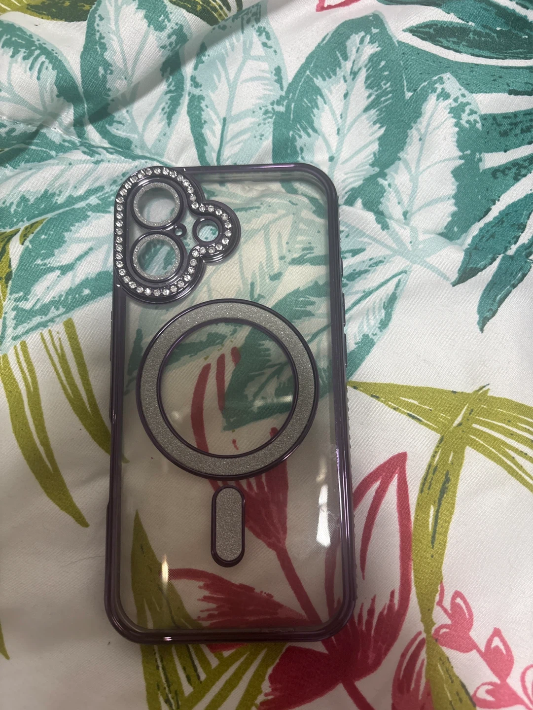 iPhone 16 Clear Phone Case with Rhinestones and Ring Holder