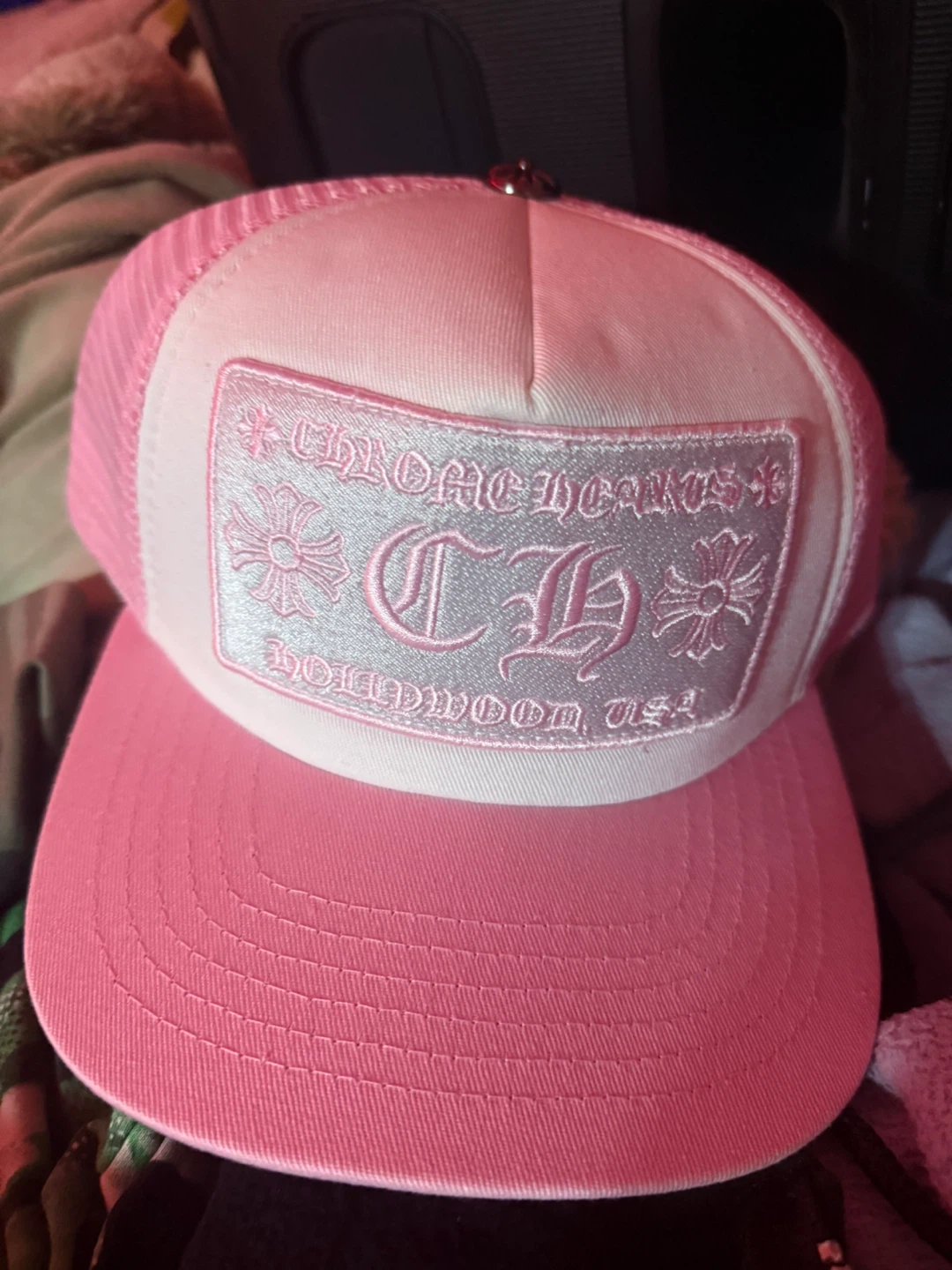 Chrome Hearts Pink Trucker Hat - photo 2
