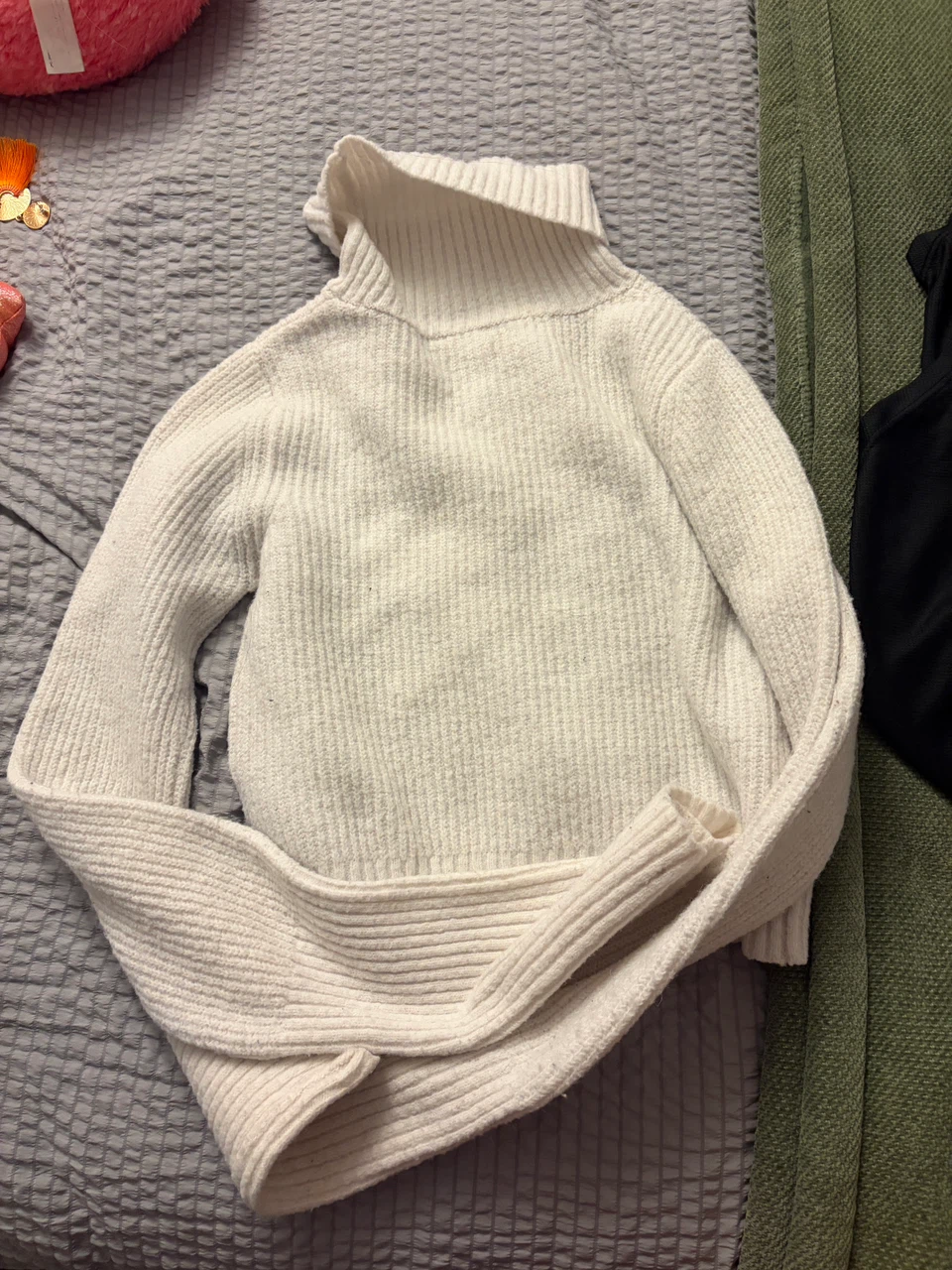 Cream Turtleneck Sweater