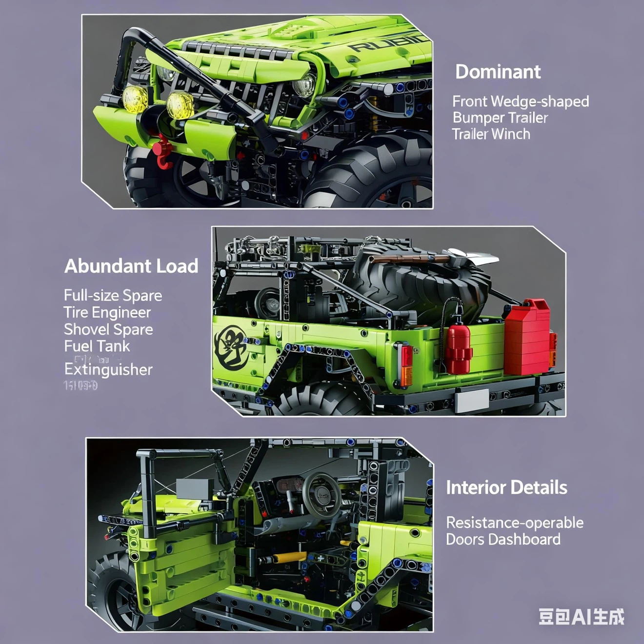 Green 4x4 Off-Road Toy Truck Building Set - photo 2