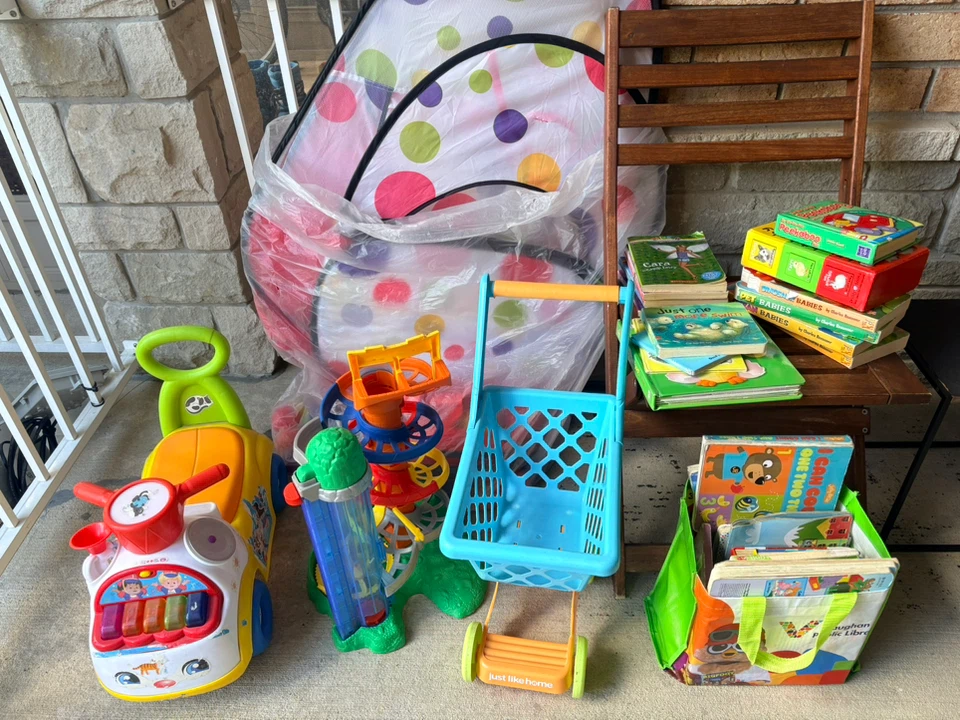 Fisher-Price and VTech Baby Toys, ball-pit, etc