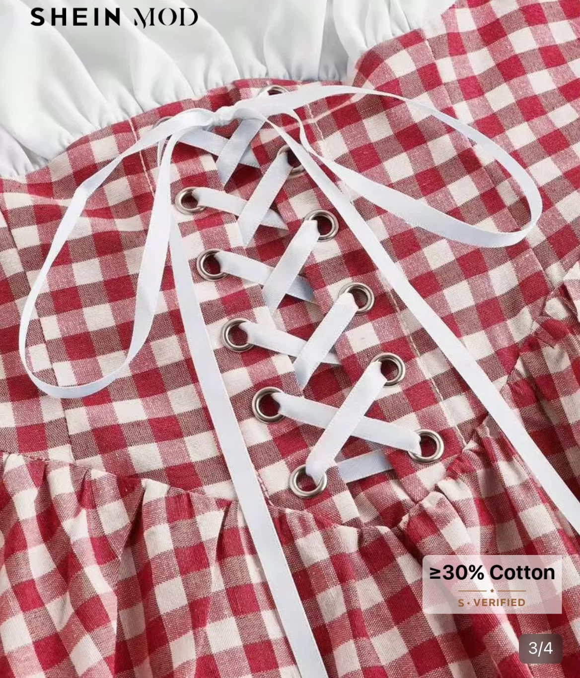 Oktoberfest costumes vintage plaid red dress long - photo 3
