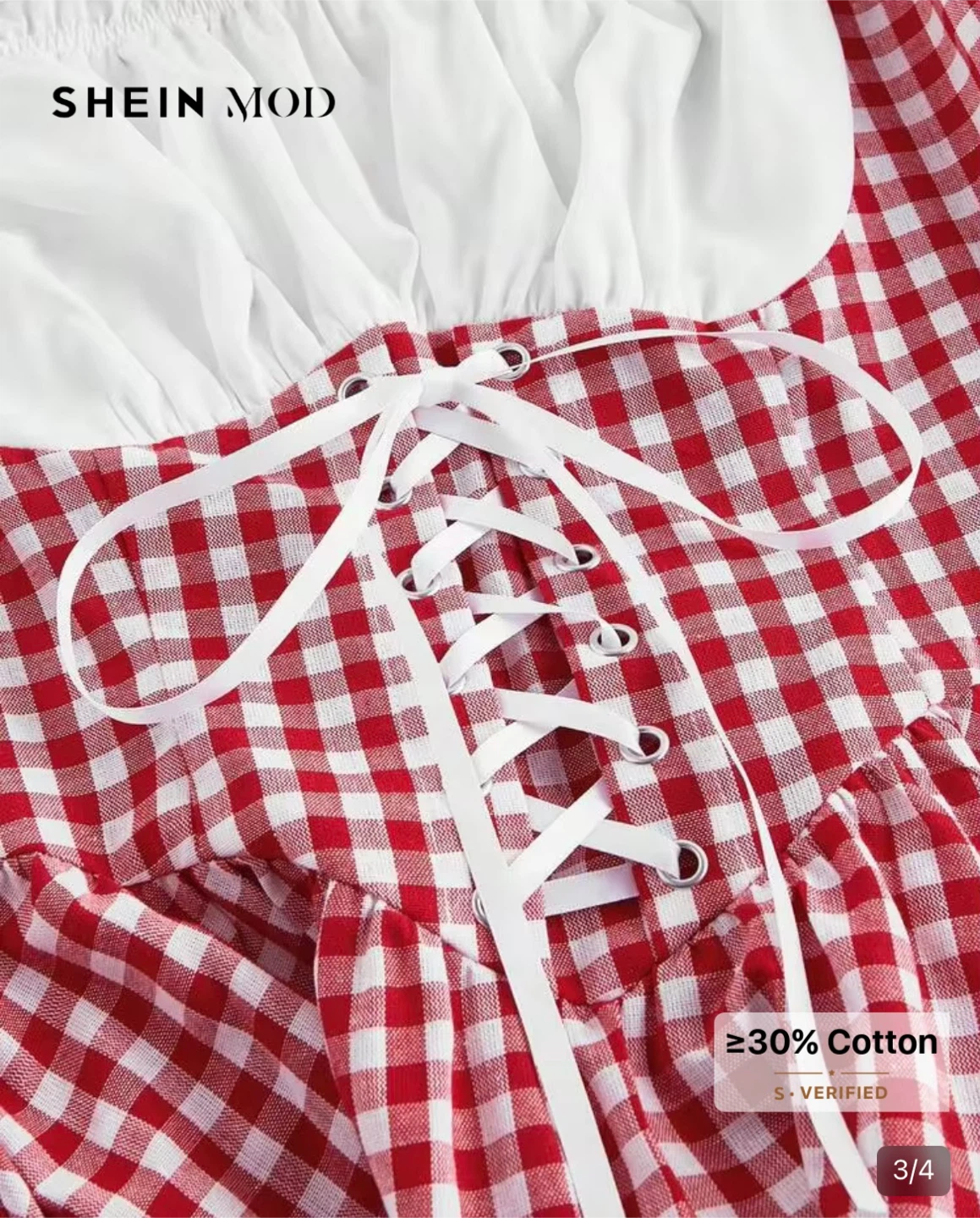 Oktoberfest costumes vintage plaid red dress short - photo 3
