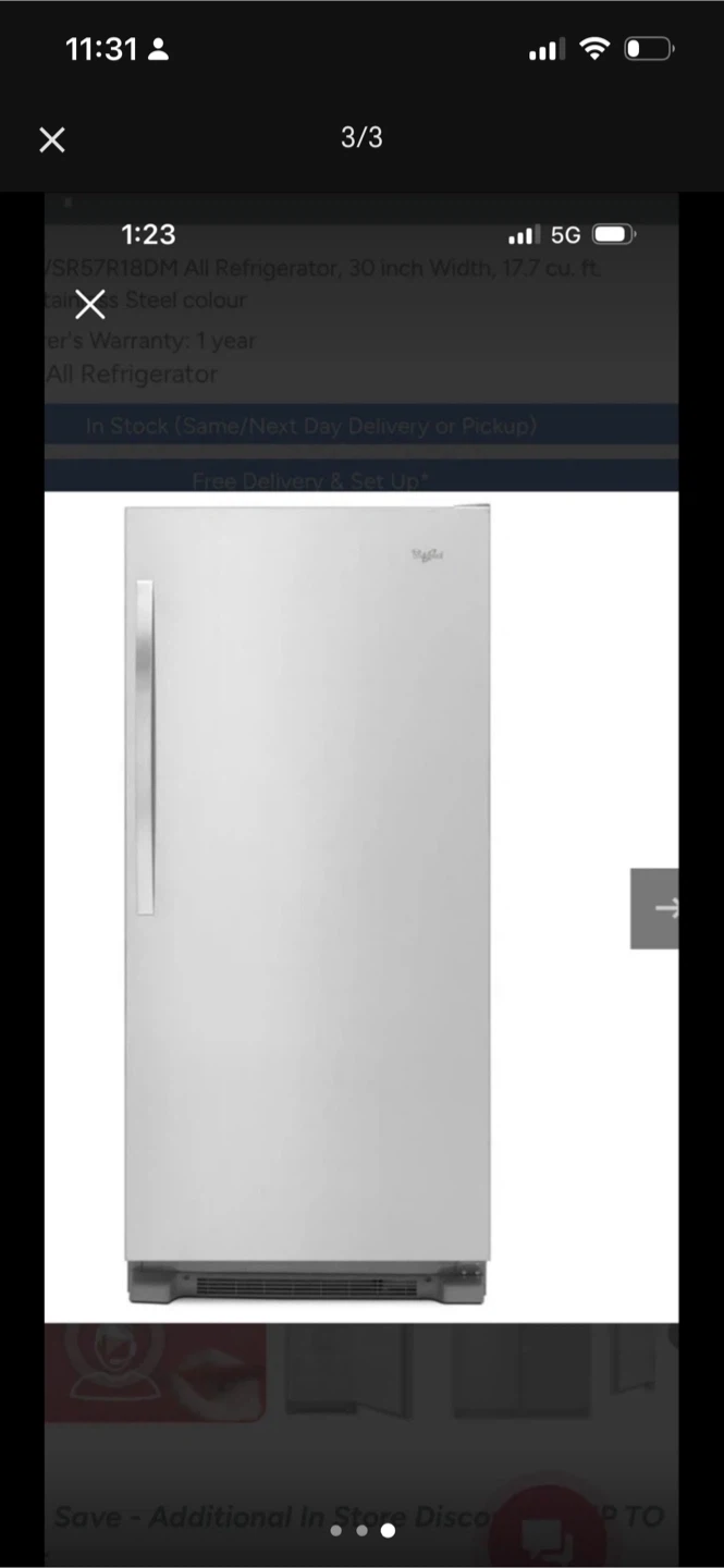 Whirlpool WSR57R18DM All Freezer - photo 3