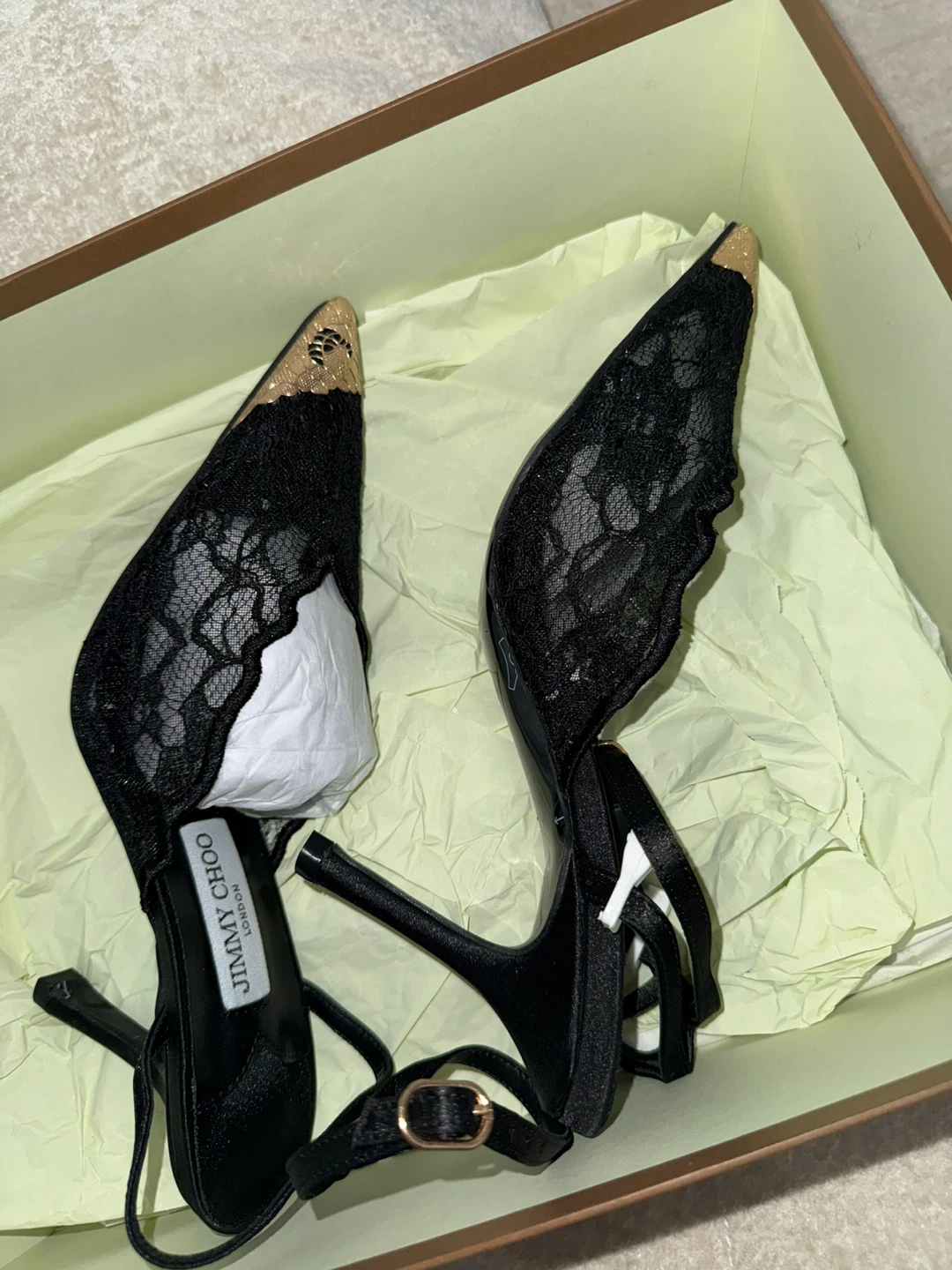 Jimmy Choo Black Lace Heels. Size 40 - photo 2