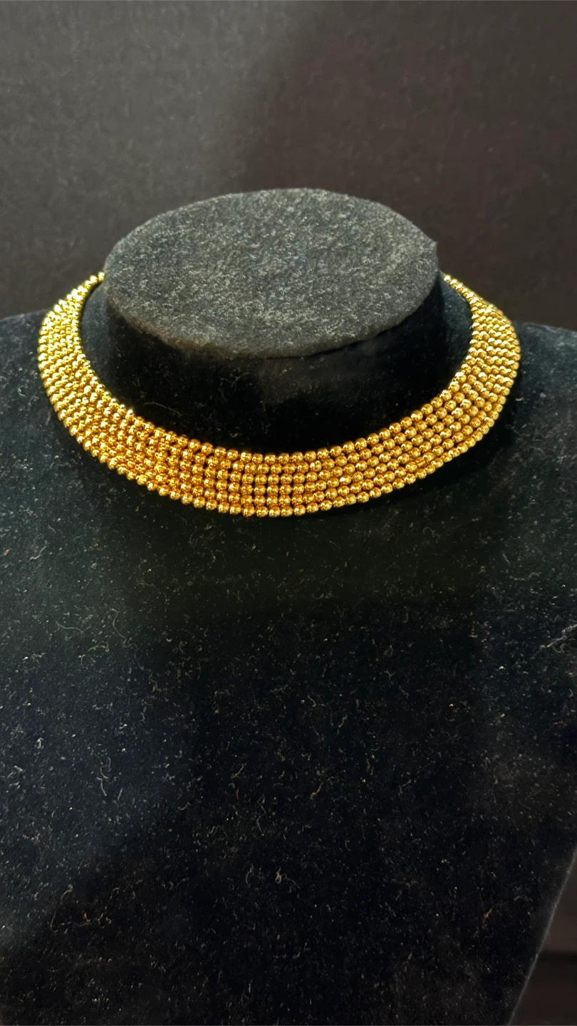 Gold plated Beaded Necklace and Earrings Set - photo 2