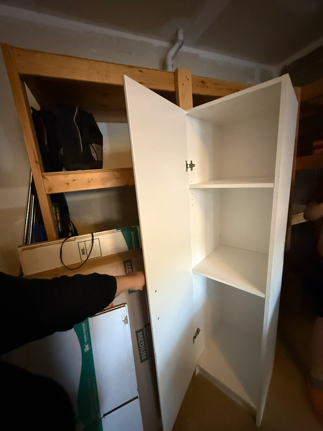 White Storage Cabinet with Door - photo 2