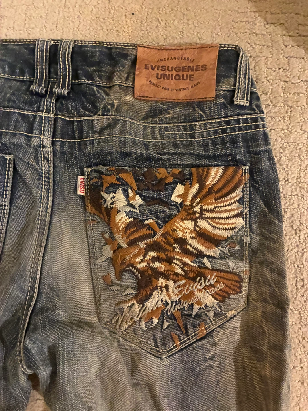 Evisu Genes Unique Eagle Embroidered Jeans - photo 3