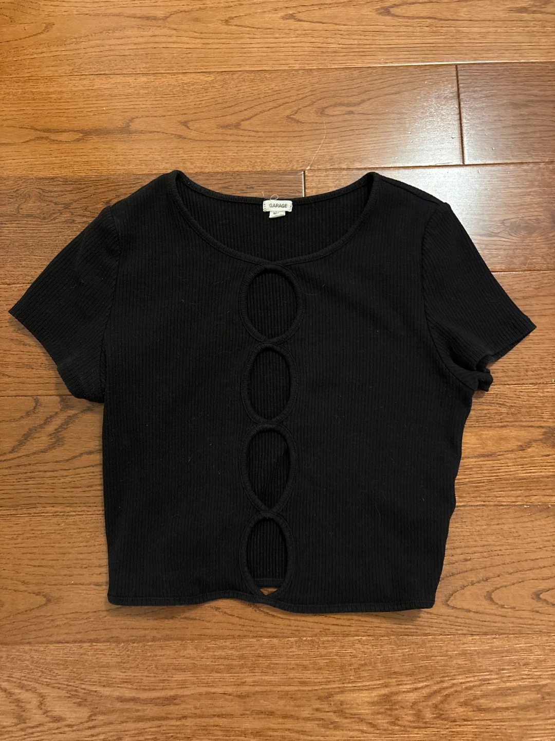 Black Garage Shirt with Cut-Outs