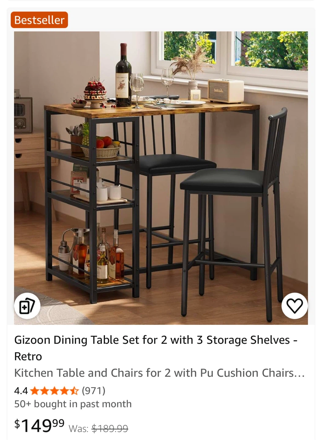 Gizoon Dining Table Set for 2 - photo 3