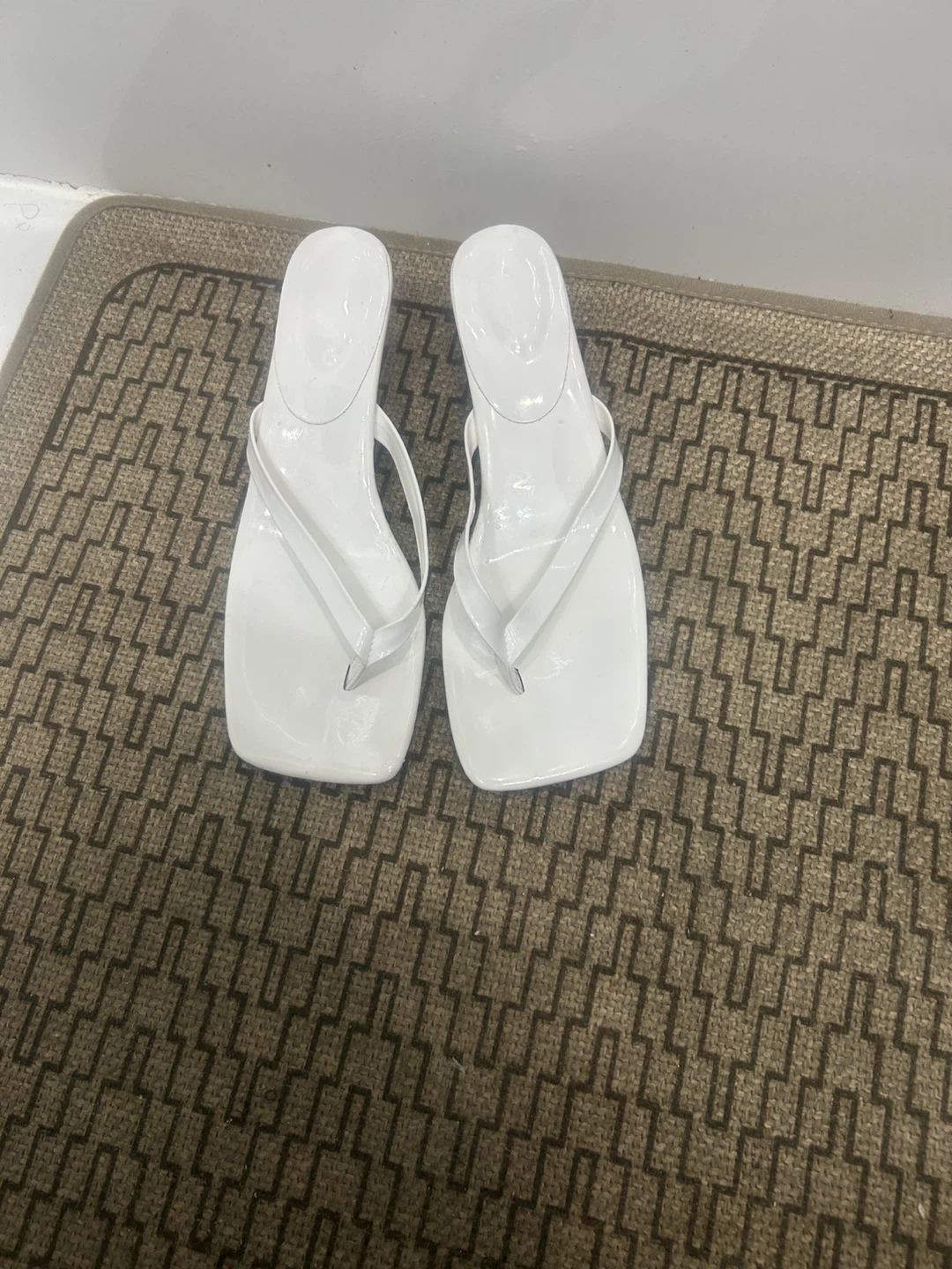 White Thong Heels- Size 39