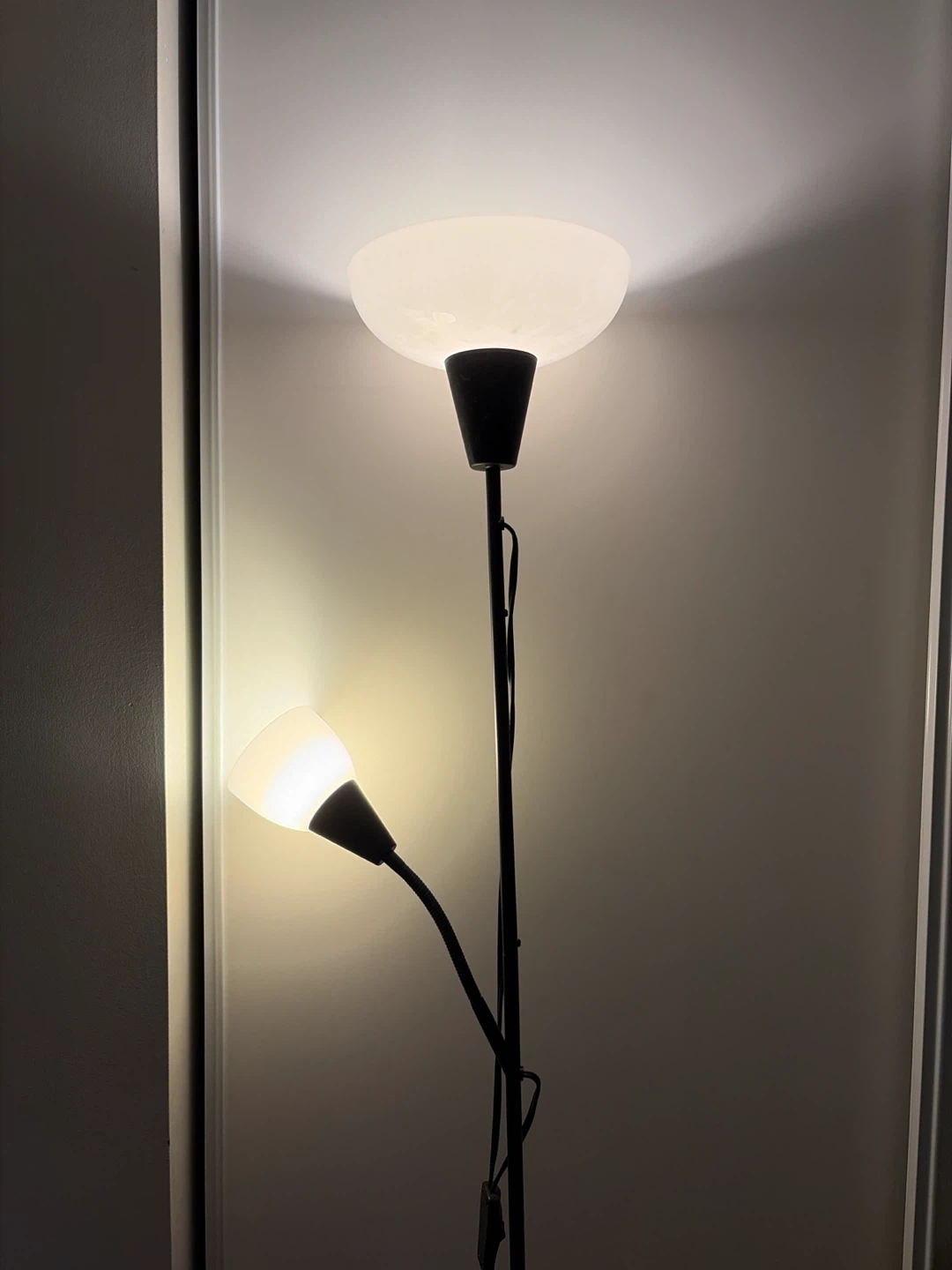 IKEA- Black Floor Lamp with Two Lights