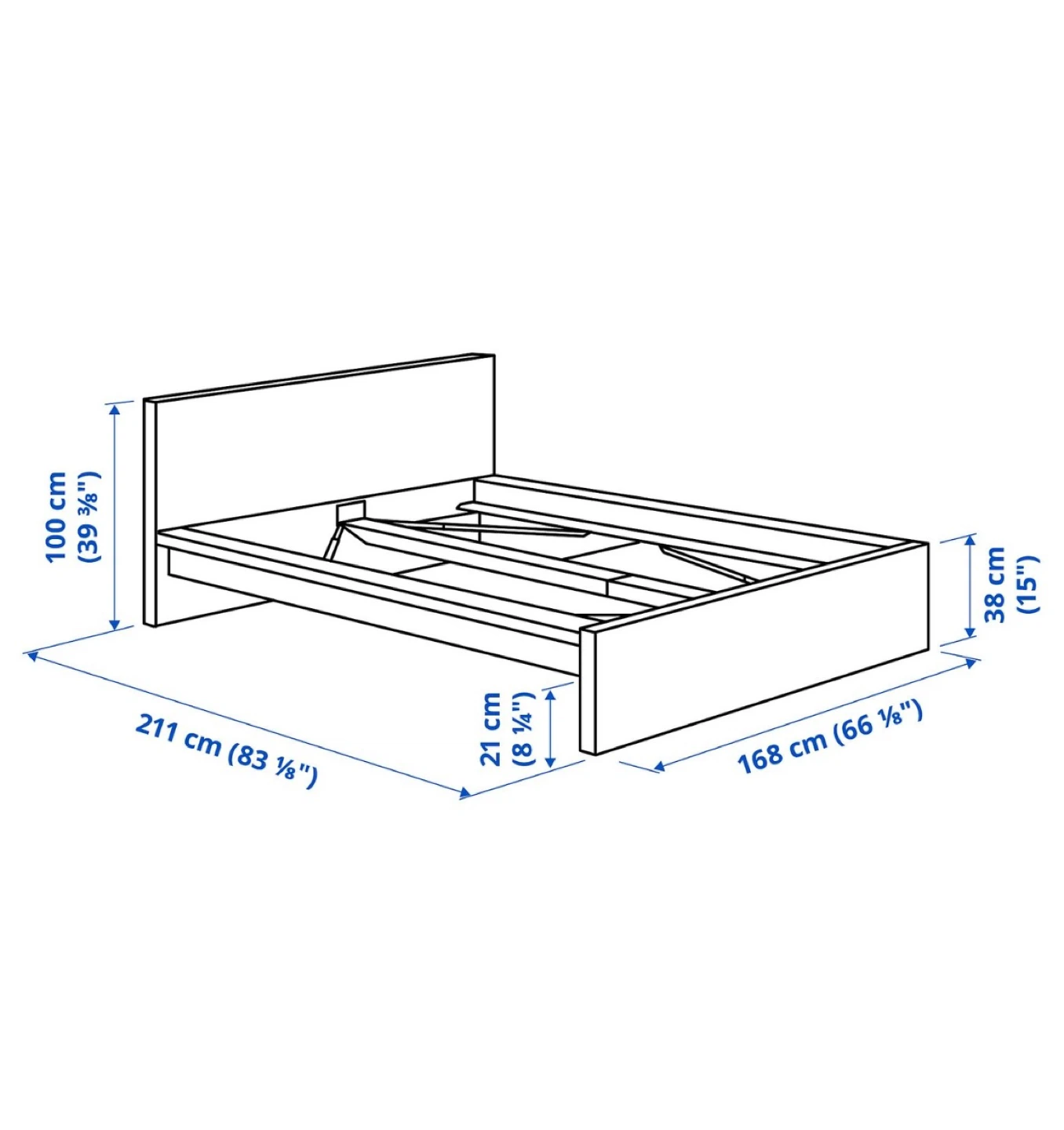 IKEA Queen Size-Oak Veneer Bed Frame - photo 5