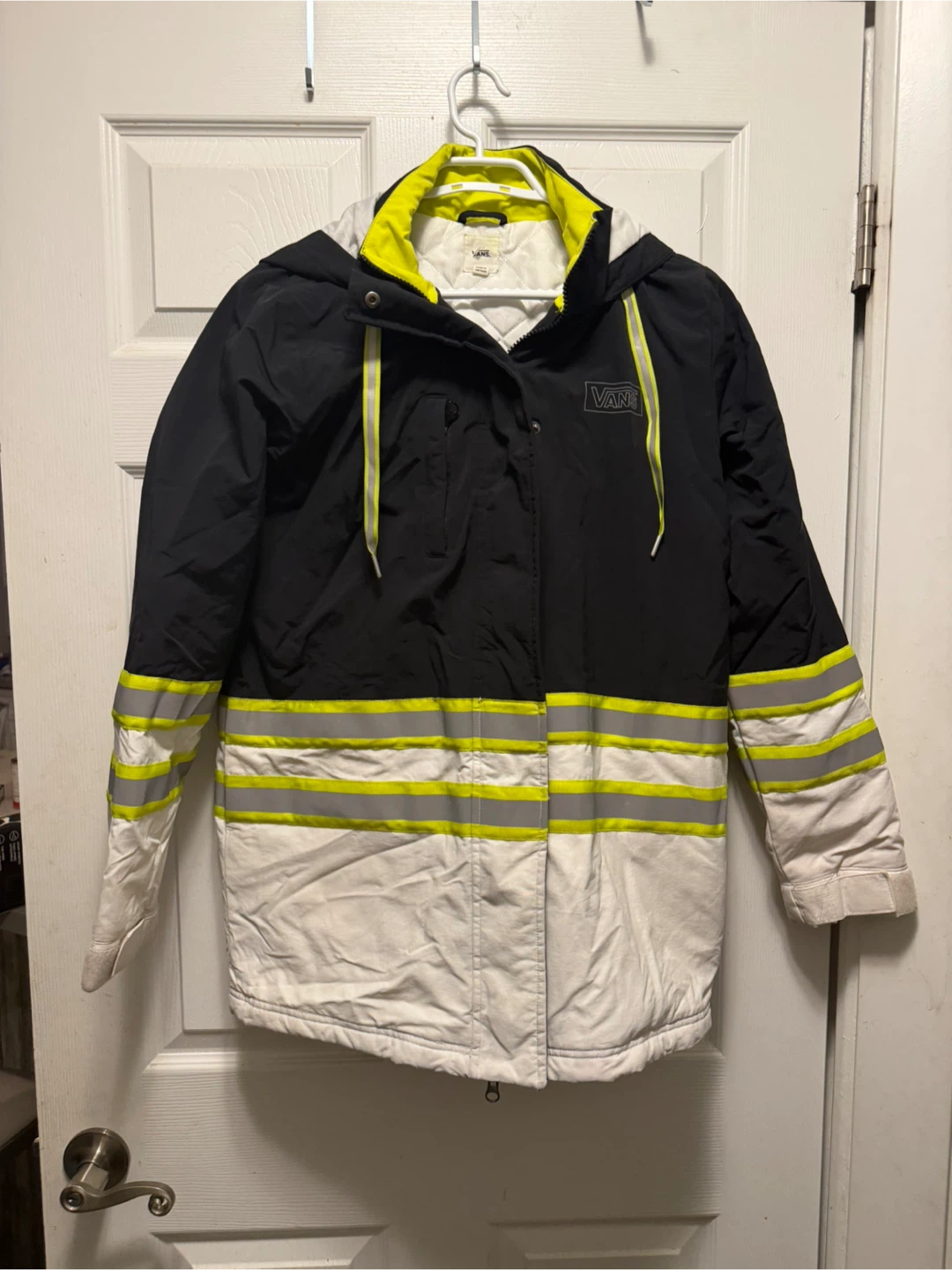 Vans Black and White Jacket with Reflective Stripes