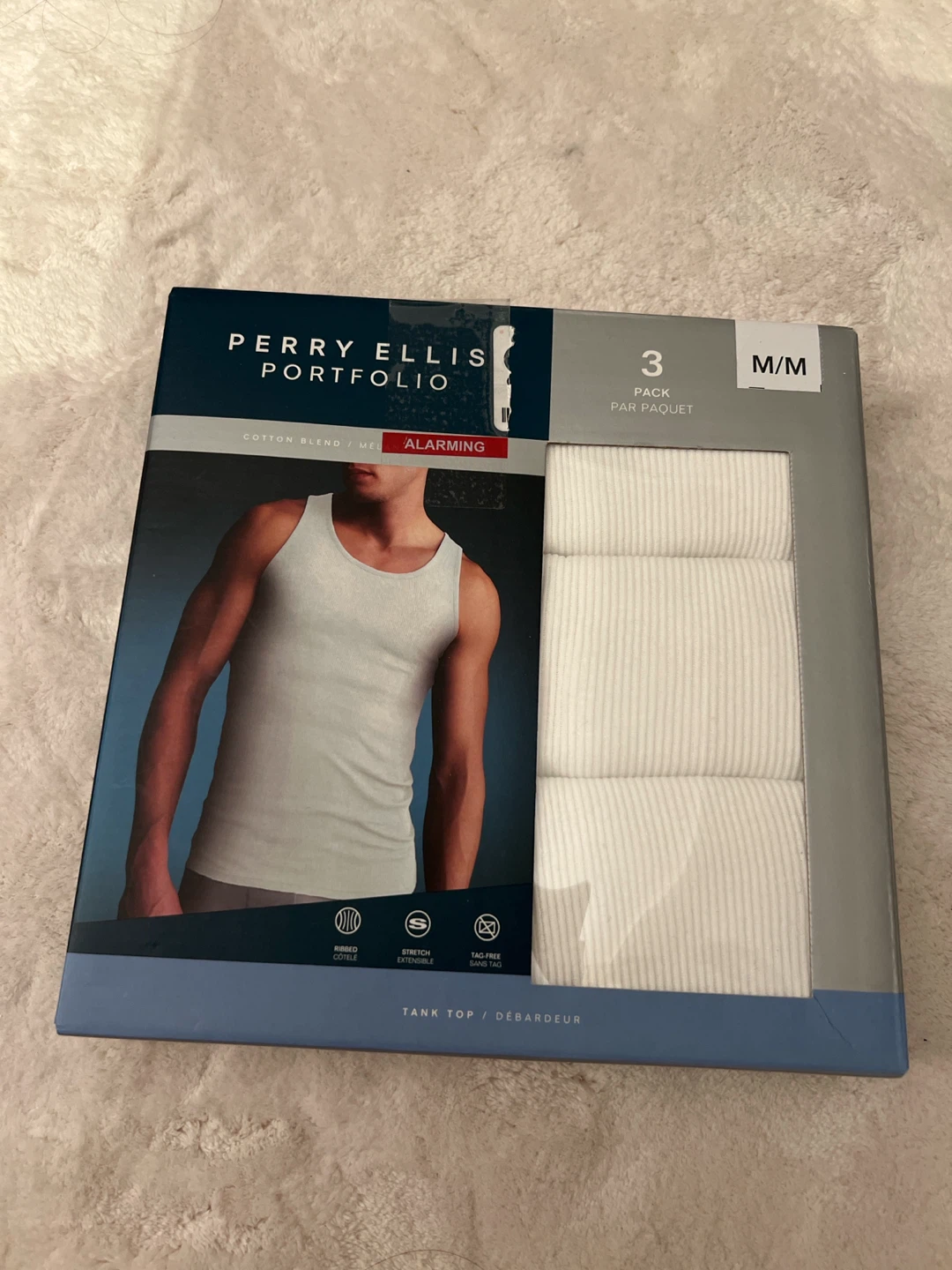 Perry Ellis Portfolio Tank Tops 3 Pack M/M White