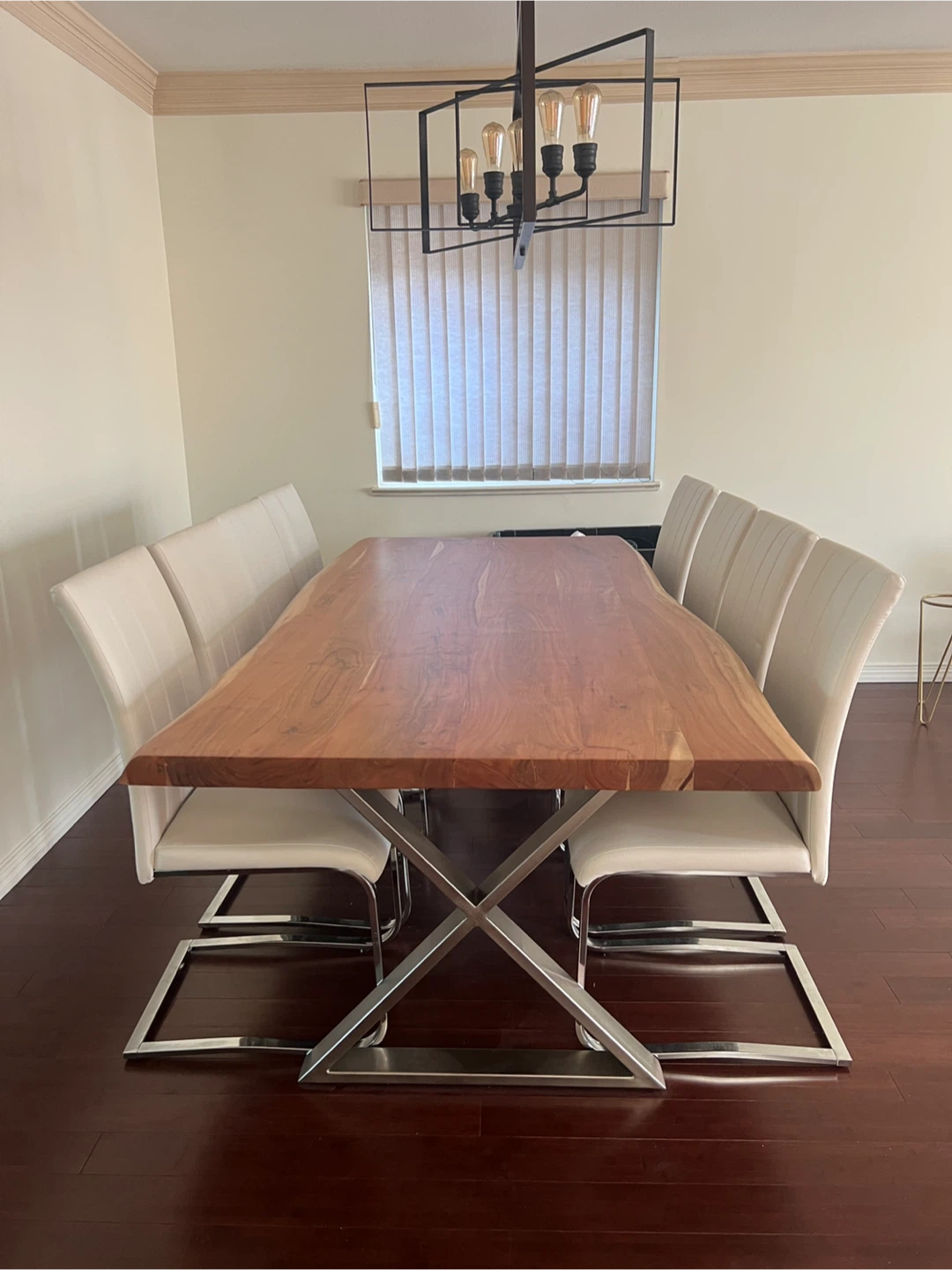 Dining table made from natural walnut wood