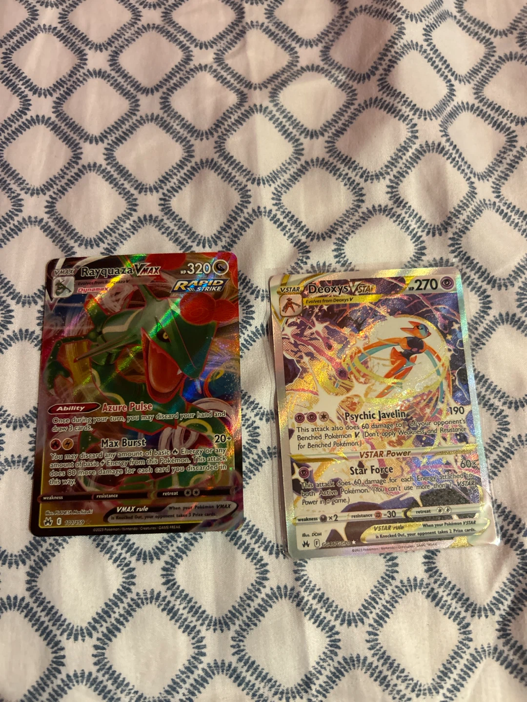 Pokemon TCG Rayquaza VMAX & Deoxys VSTAR Cards