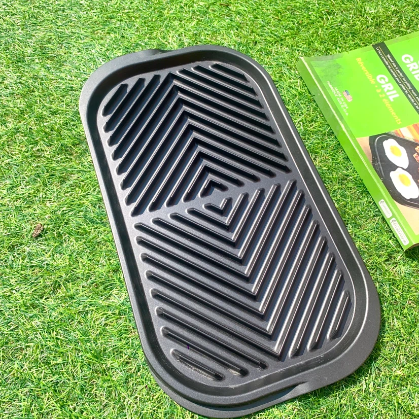 Reversible 2 Burner Grill Griddle Stovetop BBQ Cooking Pan - photo 2