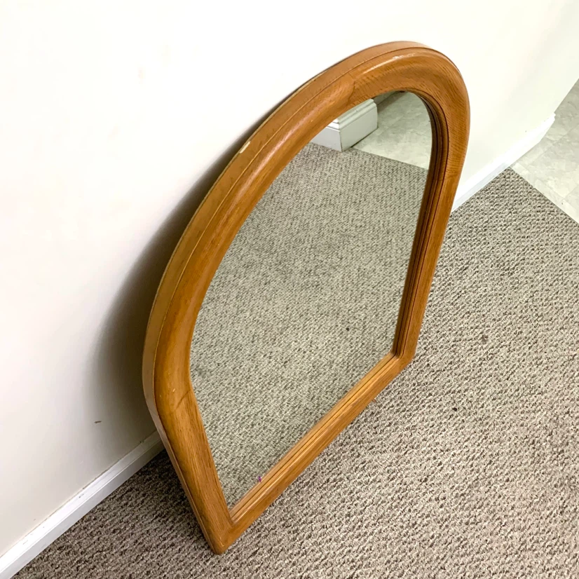 Large Arched Wall Mirror Wood Frame Home Decor 40in - photo 2