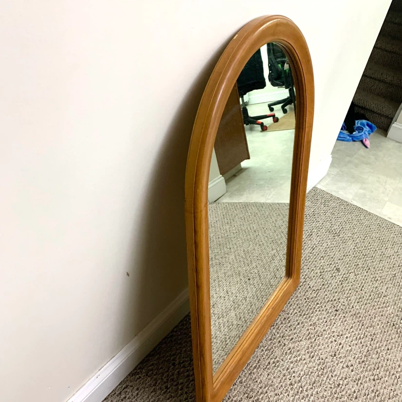 Large Arched Wall Mirror Wood Frame Home Decor 40in - photo 3