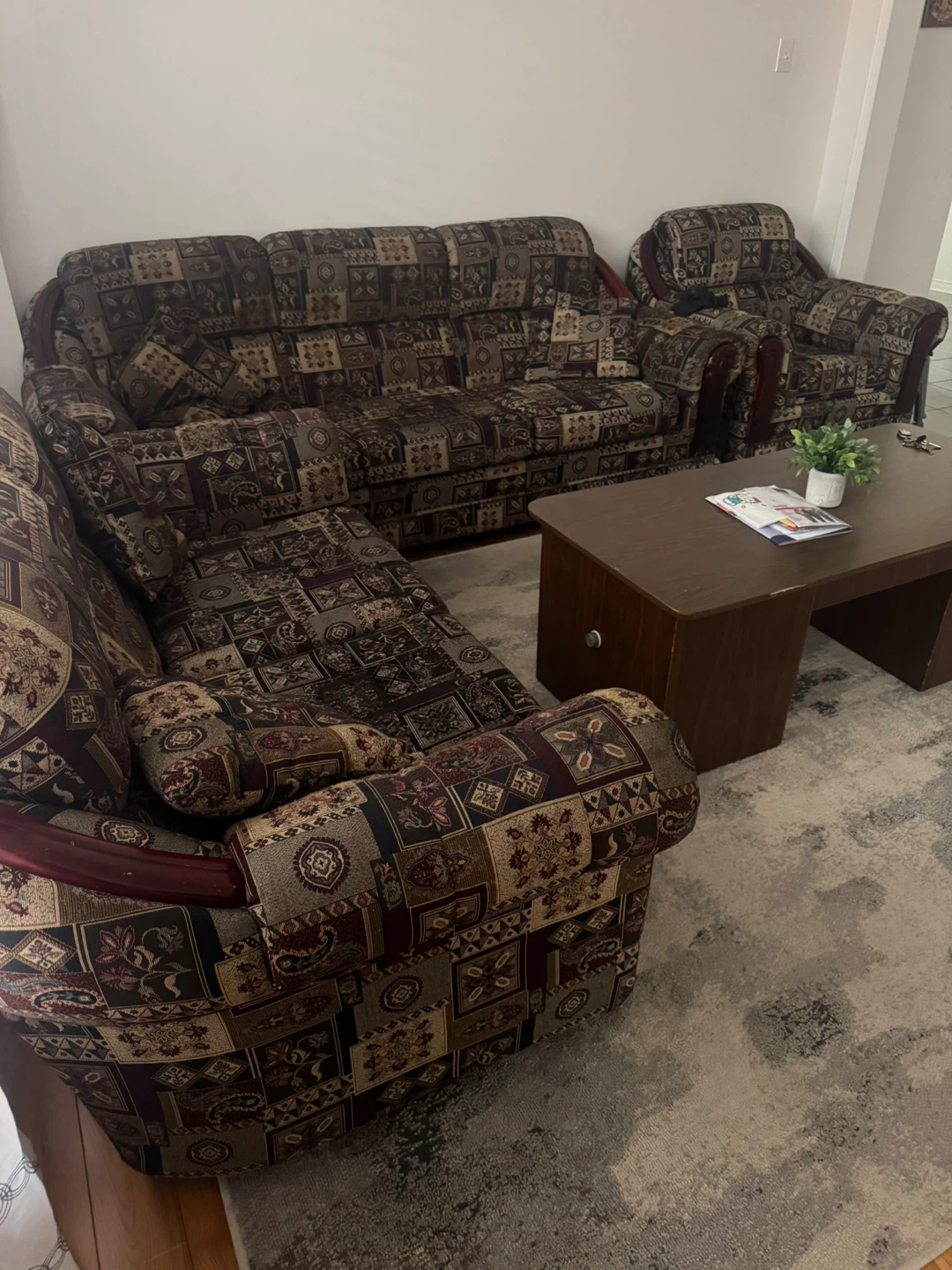 Patterned Sofa Set